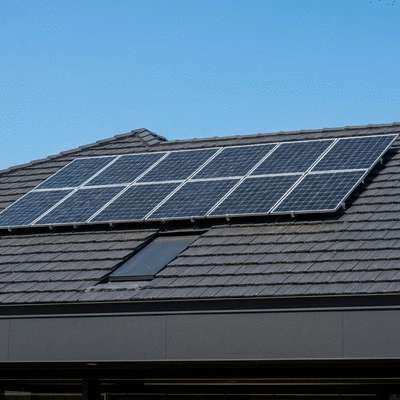 Modern Sydney home with sleek solar panels on roof